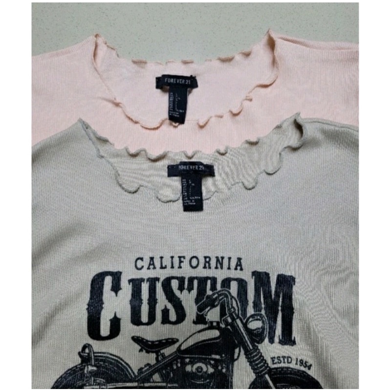 Áo thun croptop cuốn biên F2*1