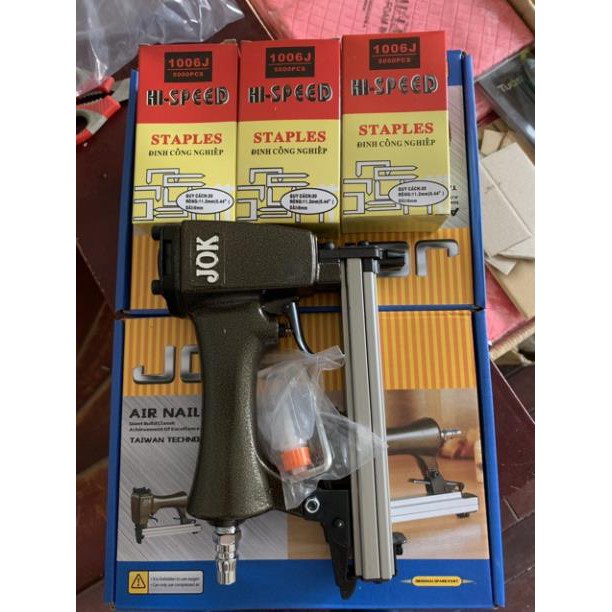 Súng Bắn Đinh Ghim U 1013 Bọc Yên Xe JOK, TCK Chính Hãng - Dùng máy nén khí