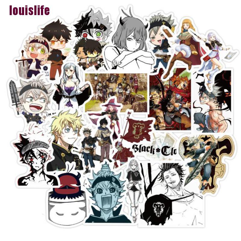 [louislife]50Pcs/Set Black Clover Graffiti Stickers Suitcase Luggage Car Waterproof Sticker Glory