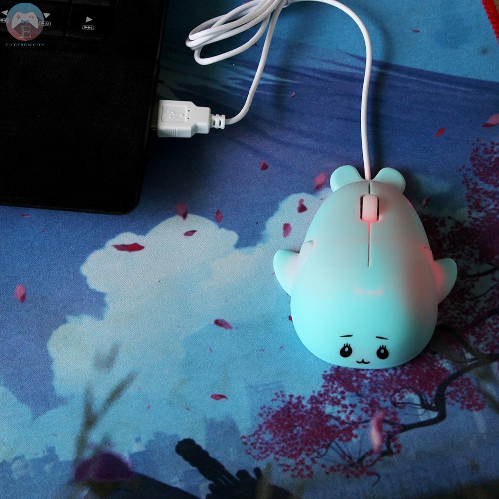 Ê Dolphin Shape Wired Mouse Cute Mini Laptop Mouse 800 DPI Optical Sensor/3 Buttons/Ergonomic Design/USB Powered Computer Mice for Windows PC Laptop Gamers Office/Home use