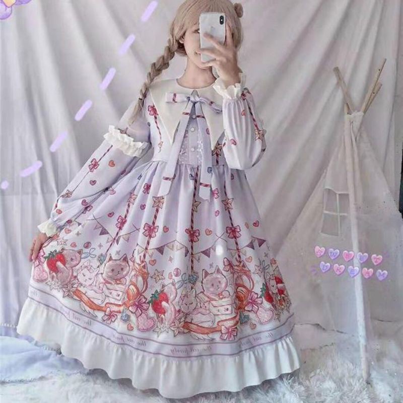 ĐẦM OP LOLITA MÈO CON💯 ảnh thật Rin Sesshomaru - Hàng mới về