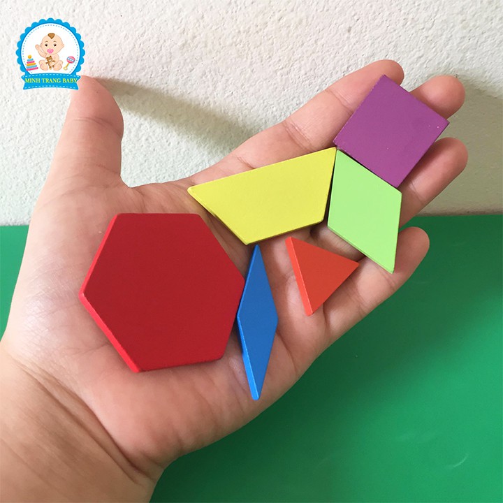 [Mã LIFETOYS1 giảm 30K đơn 99K] Đồ Chơi Xếp Hình Tangram 130 Chi Tiết Bằng Gỗ Cho Bé