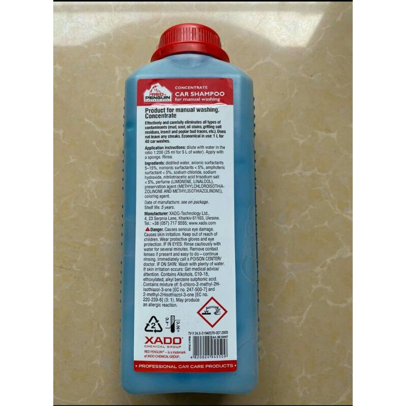 [Mã LIFEAU5SALE giảm 20k đơn 50k] Nước Rửa Xe XADO RED PENGUIN Car Shampoo 1L