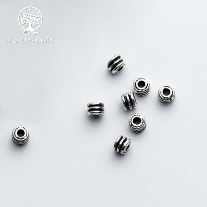 Combo 5 charm bạc chặn hạt họa tiết lo xo 3*3*4mm - NQ Jewelry