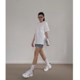 Áo thun trắng BLANCHE SHIRT cotton 4 chiều thêu logo blanche, áo phông nữ trắng