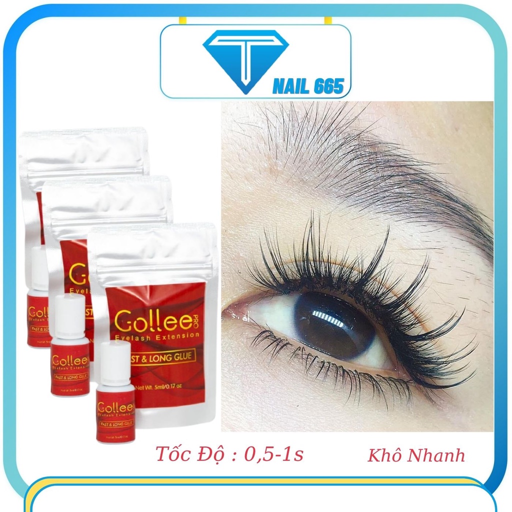 Keo nối mi bền ít cay , Keo mi chính hãng GOLLEE siêu bền thích hợp nối mùa đông , tốc độ nối nhanh 0.5,1,5S