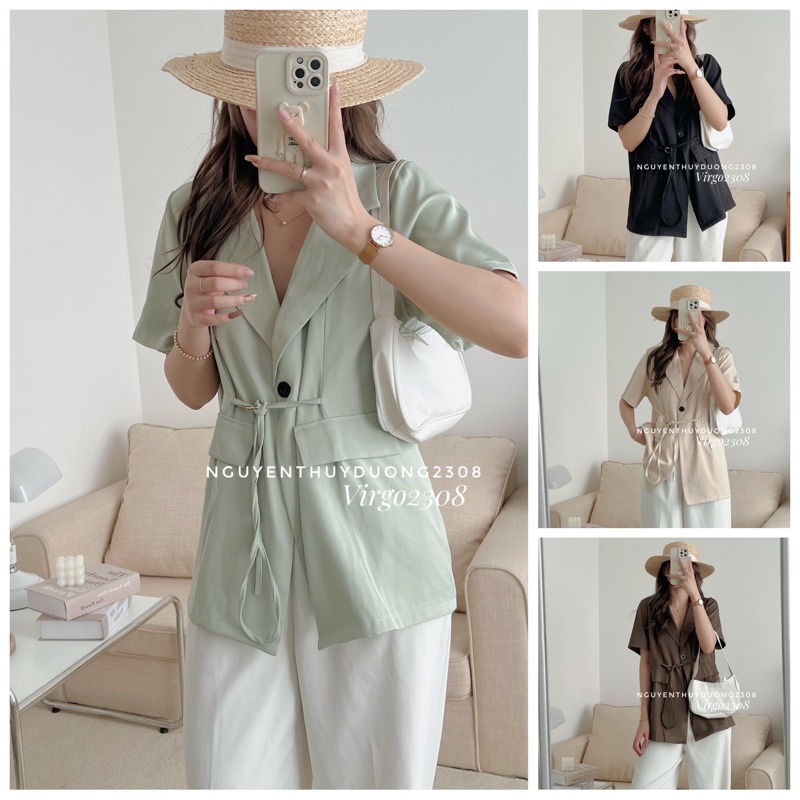 [NEW]ÁO BLAZER CỘC TAY DÂY RÚT EO 6096/ÁO BLAZER CỘC TAY DÂY RÚT EO STYEL ULZZANG