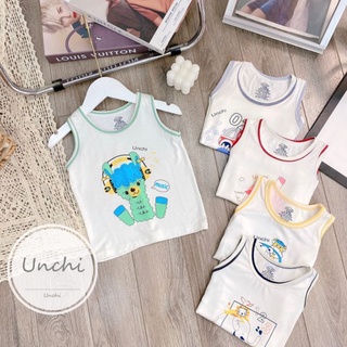 Áo lẻ ba lỗ áo lẻ sát nách thun lạnh cho bé trai bé gái Unchi