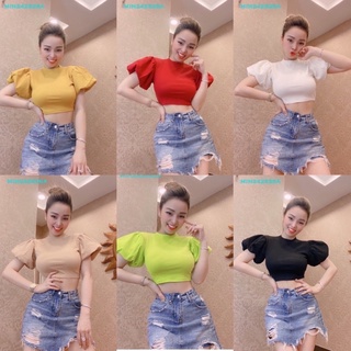 Áo thun croptop tay bồng