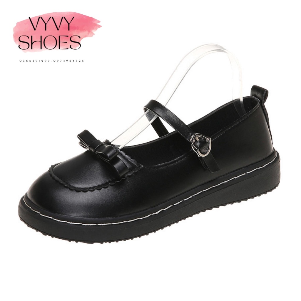 Giày búp bê Lolita 2dây cài ôm chân cao cấp - giày nữ đế bằng da mềm thời trang VYVYSHOES19-X1