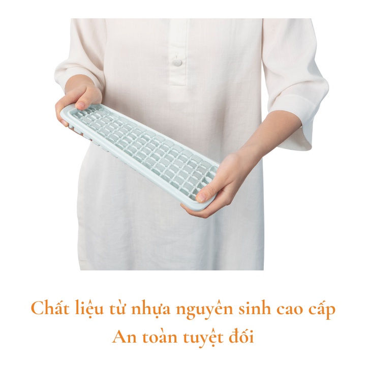 Khay làm đá viên có nắp đậy kèm hộp đựng thông minh Inochi Kari Nhật Bản, khuôn tròn, nhiều hình làm thạch Vapu HCM