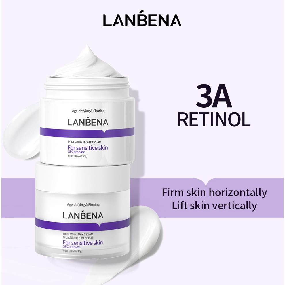 Kem Dưỡng Da Ban Ngày Và Đêm LANBENA 3A Retinol Làm Săn Chắc Da Chống Nếp Nhăn Lão Hóa 30g