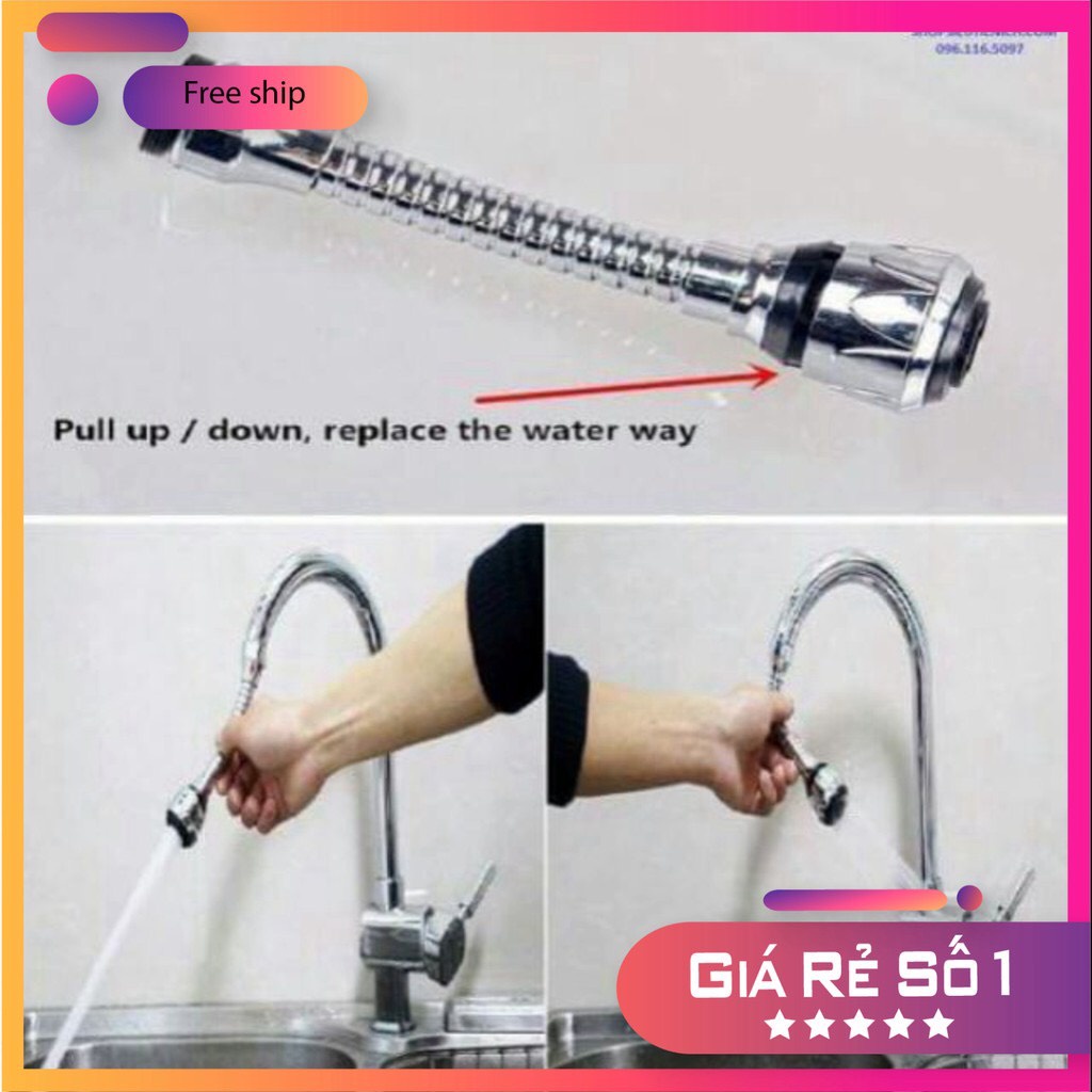 VÒI NƯỚC INOX TĂNG ÁP CAO CẤP XOAY 360