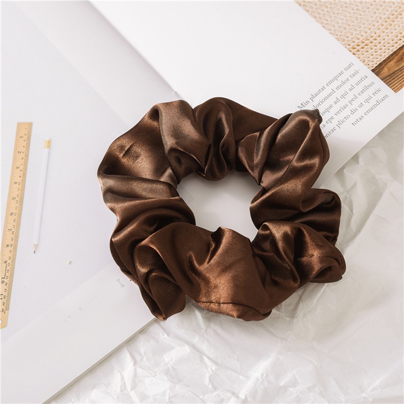 Dây Buộc Tóc Vải Satin Co Giãn Màu Trơn Dành Cho Nữ