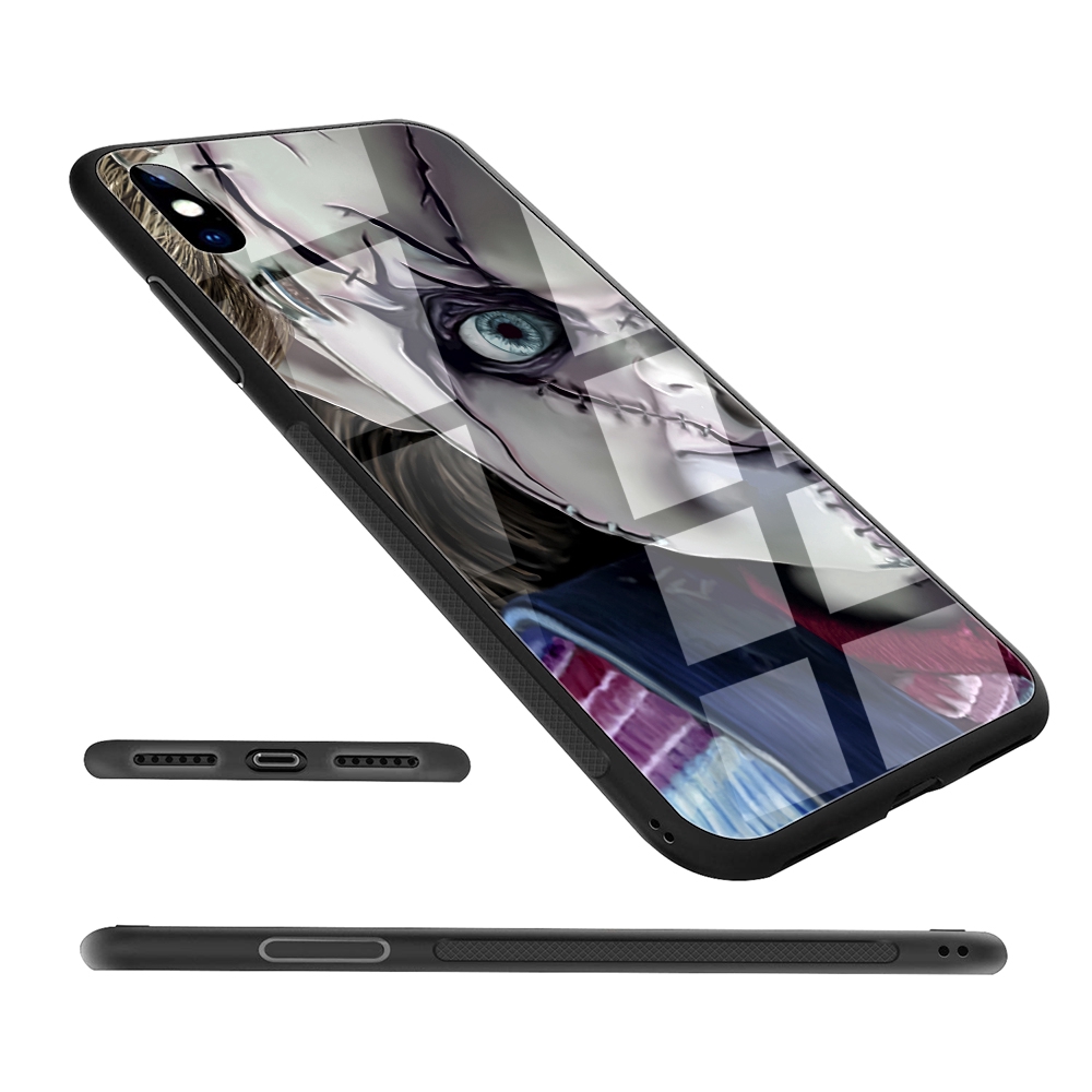 Ốp điện thoại mặt kính in hình búp bê Ray Chucky cho iPhone XS Max XR X 11 Pro 7 8 6 6S Plus
