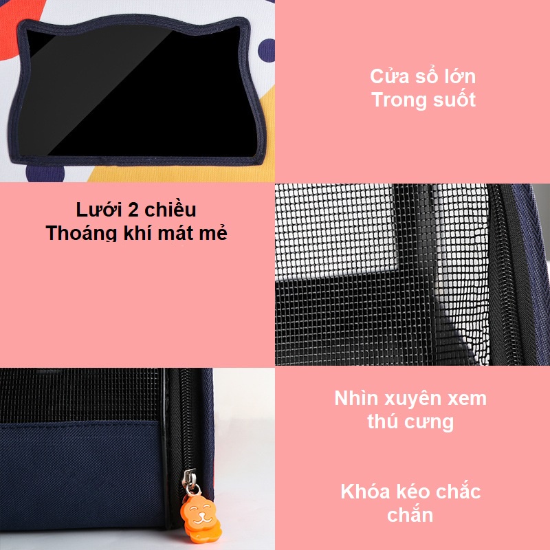 Túi vận chuyển chó mèo 2 size ️ FREESHIP️ túi du lịch phù hợp cho chó mèo dưới 10kg