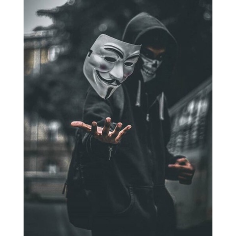 Mặt nạ hacker Anonymous mặt nạ hóa trang thằng hề vàng và trắng LANLAN KIDS
