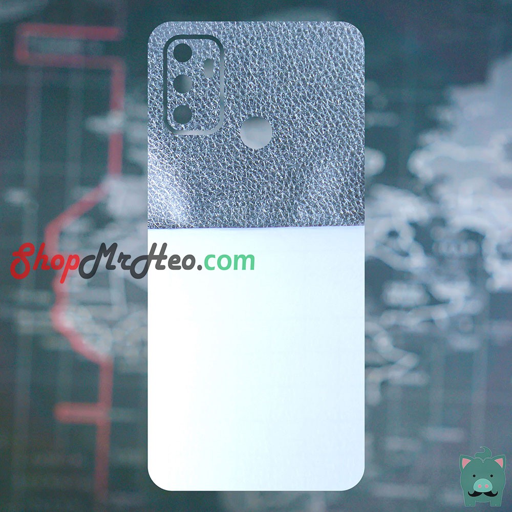 Skin Dán Mặt Sau Lưng Vân 3D OPPO A53 - Carbon, Hình hộp, Nhám, Vân Da