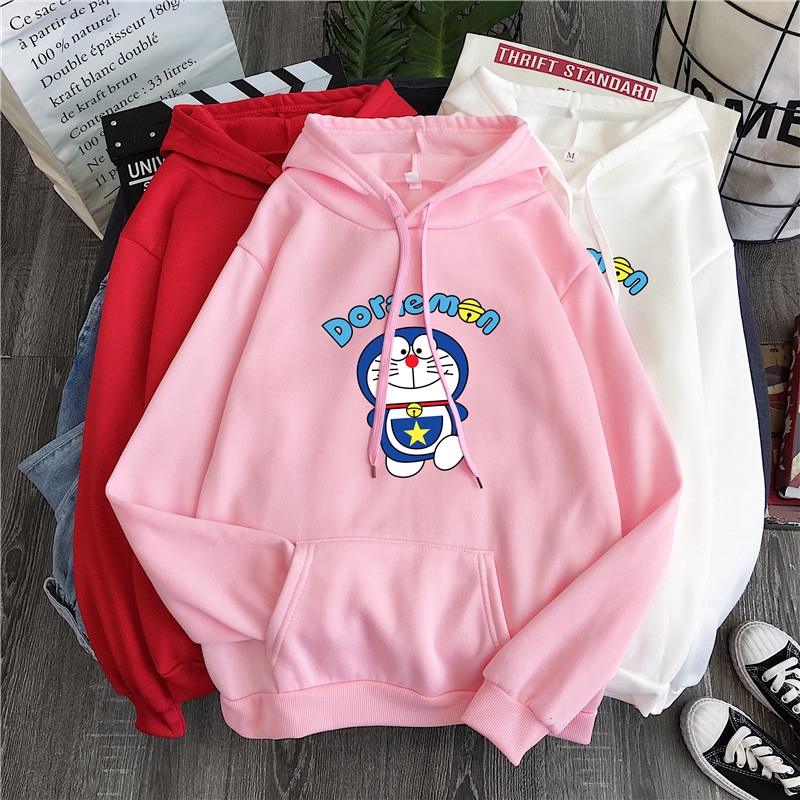 Áo hoodie sweater dài tay hình doraemon nhiều màu thời trang thu đông cho nam nữ cặp đôi