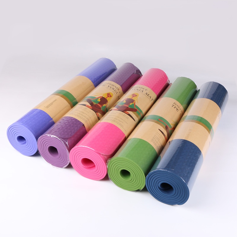 Thảm yoga, thảm tập thể dục chống trượt 4mm, 6mm kèm túi, tự chọn màu