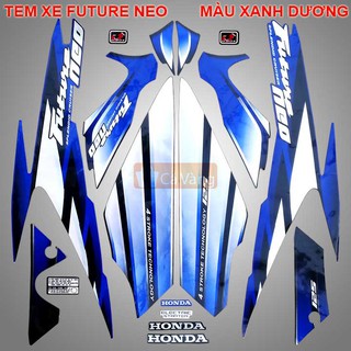 Tem xe máy Future Neo, Tem TỐT, TEM XỊN dán dàn áo xe máy màu XANH DƯƠNG