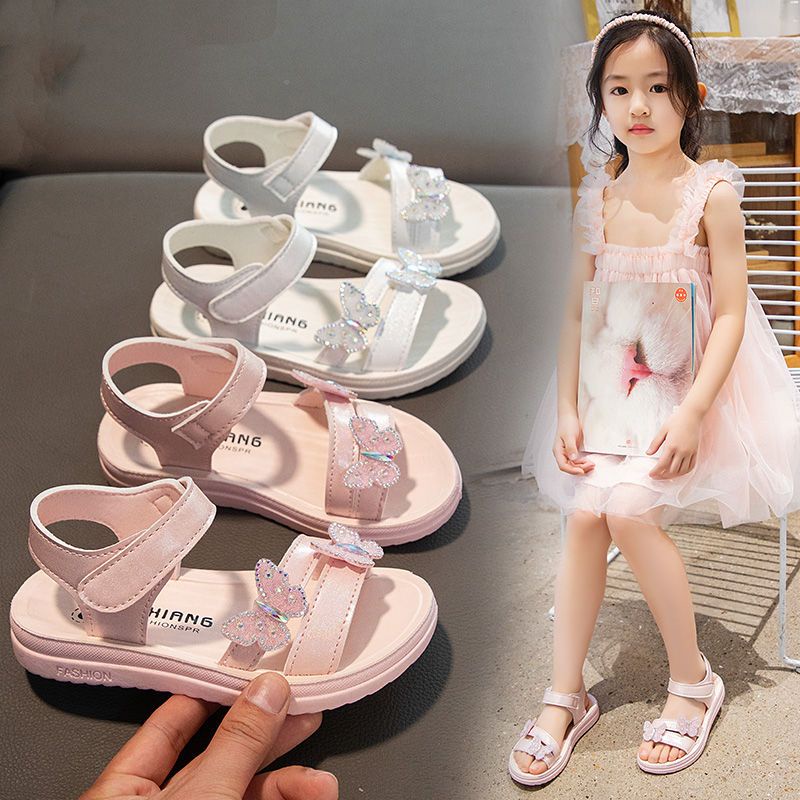 Giày Sandal Công Chúa Đi Biển Mùa Hè Phong Cách Mới 2022 Cho Bé Gái