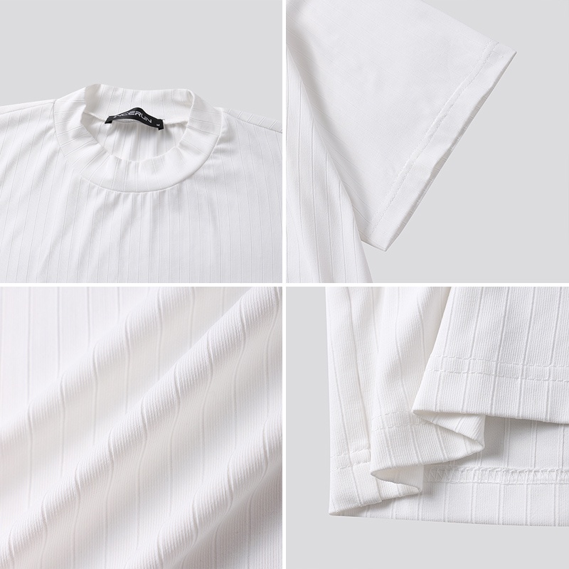 Áo Thun Nam Cổ Rùa Tay Lửng Màu Trơn