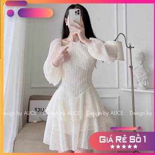 Váy cổ yếm hạt hàng 2 lớp đẹp