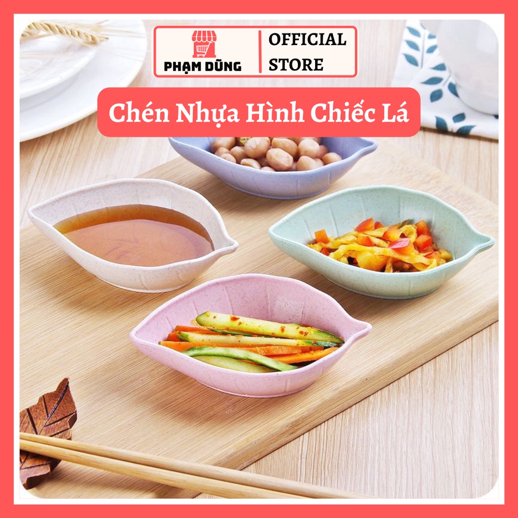 Chén Đựng Gia Vị Nước Chấm Hình Chiếc Lá Nhựa Lúa Mạch Dễ Thương , Dĩa Đựng Gia Vị