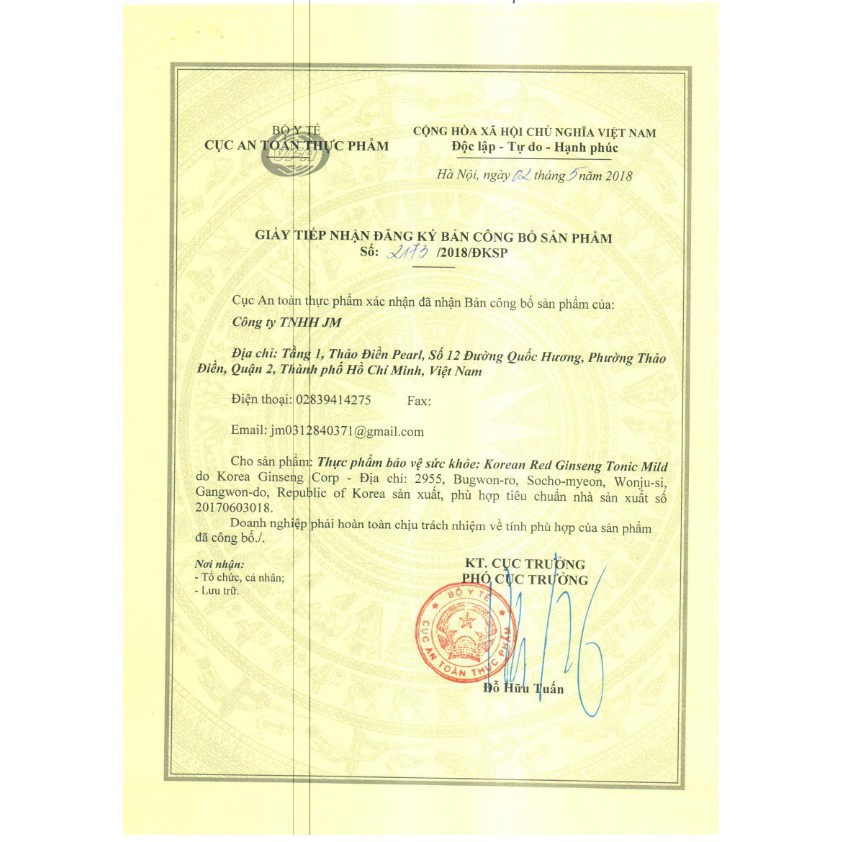 KGC NƯỚC HỒNG SÂM TONIC MILD  60 GÓI - SKU: 8809535599926