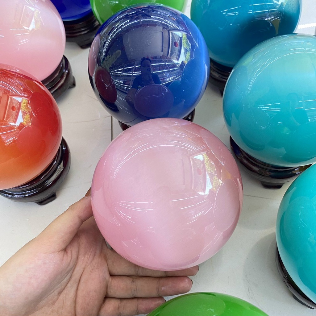 Bi Cầu Đá Phong Thủy, Quả Cầu Đá , Bi Mắt Mèo - Đường Kính 5cm & 6cm & 8cm & 10cm & 12cm