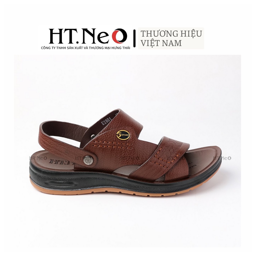 Sandal da bò- dép da HT.NEO da bò thật 100% kết hợp đế kếp cao 3,5cm cực đẹp khâu may chân quai siêu chắc chắn SD88