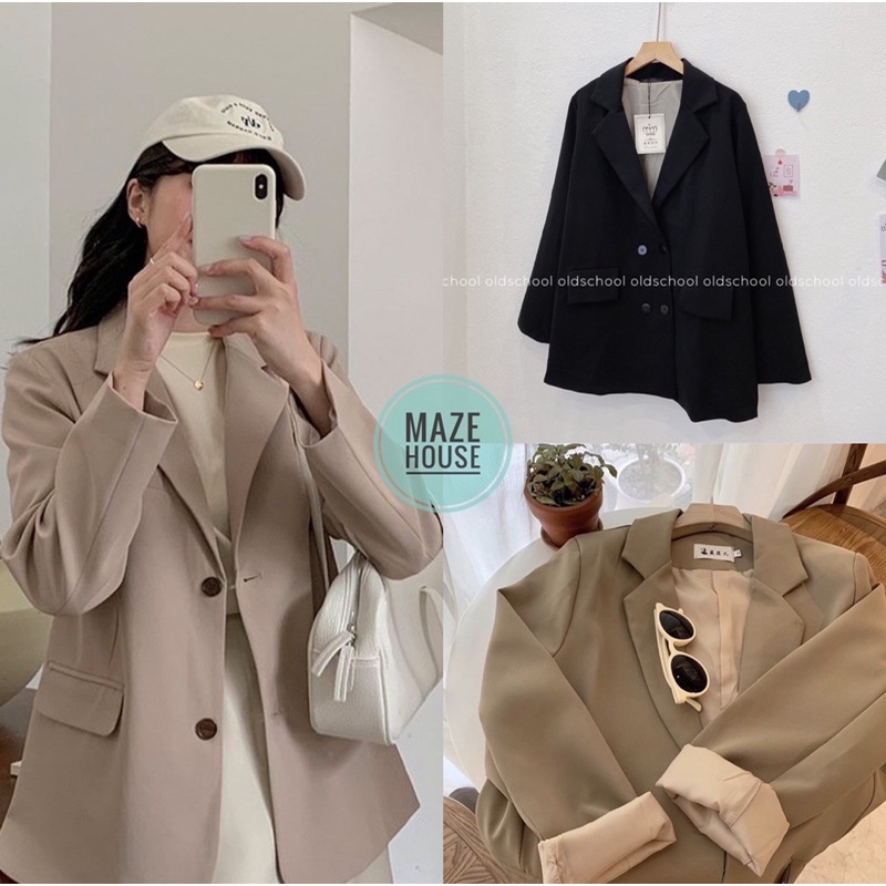 Áo Blazer 2 lớp 💖VIDEO/ẢNH THẬT💖 Áo vest nữ 2 lớp 4 cúc Hàn Quốc