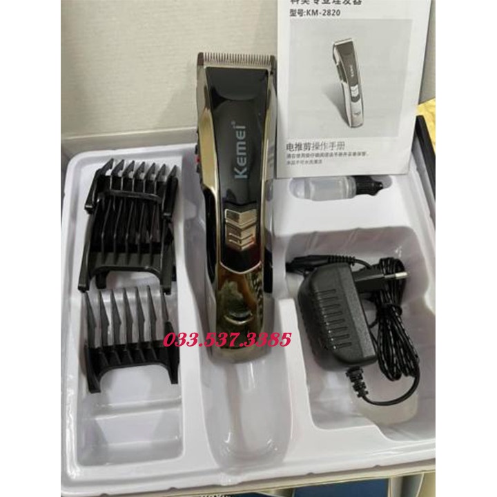 Tông đơ cắt tóc gia đình, máy hớt tóc KM 2820 chuyên dụng công suất 3W