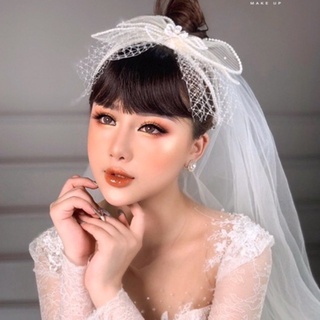 [HOT]Cài tóc cô dâu voan lưới kết hạt trai mẫu mới