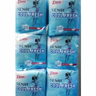 COM PO 6 GÓI BĂNG VỆ SINH DIANA SENSI COOL TRESH CÓ CÁNH BẠC HÀ- không cánh
