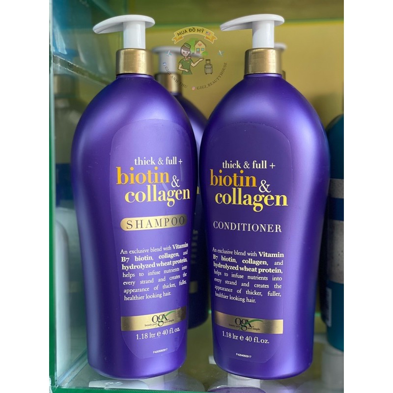Dầu gội xả collagen Biotin OGX kích mọc tóc