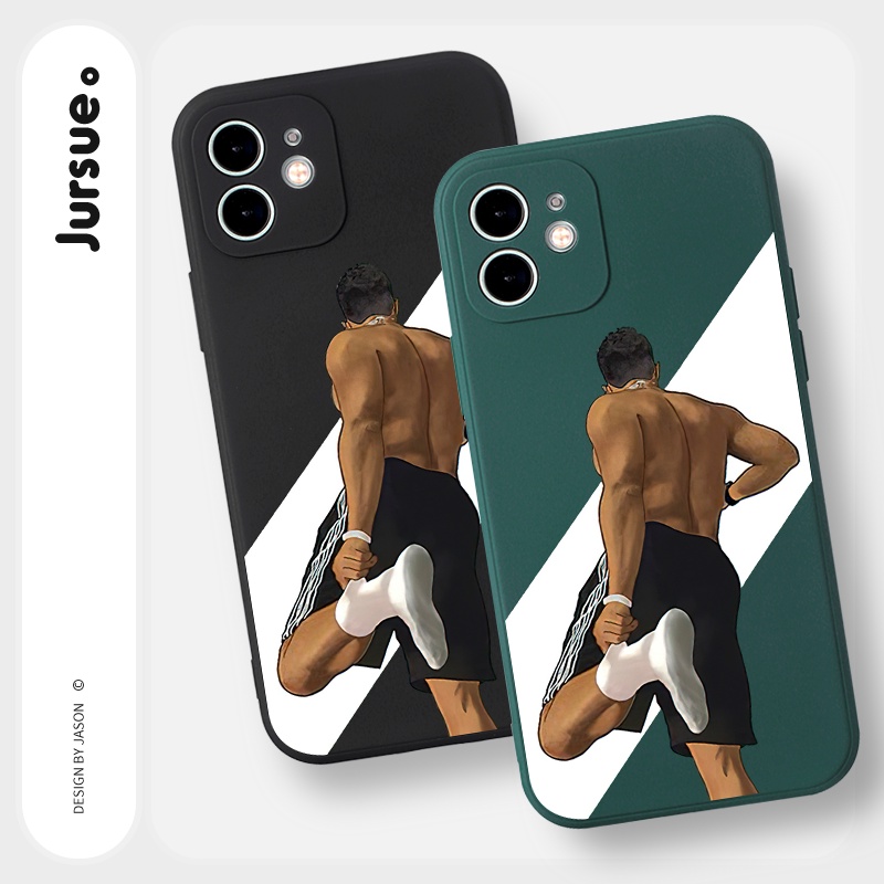 Ốp lưng JURSUE mềm chống bẩn hoạt hình ngộ nghĩnh đen Cho iPhone 13 12 11 Pro Max SE 2020 X XR XS 8 7 ip 6S 6 Plus Y2113