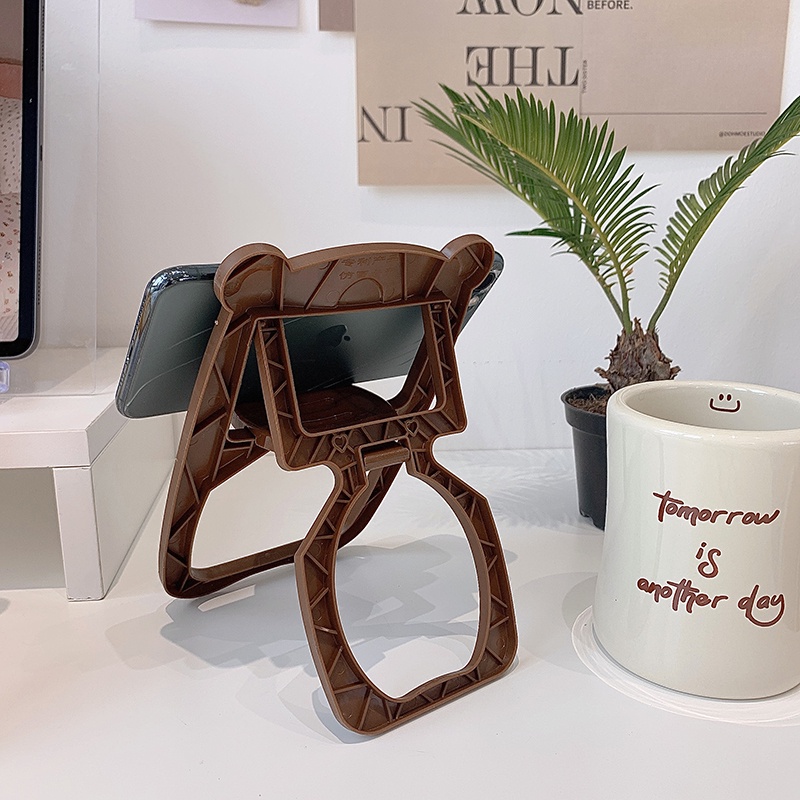 Giá Đỡ Điện Thoại/Đồ Chơi Mô Hình Ghế Xếp Gọn Được Hình Gấu Đáng Yêu Cho Nhà Búp Bê