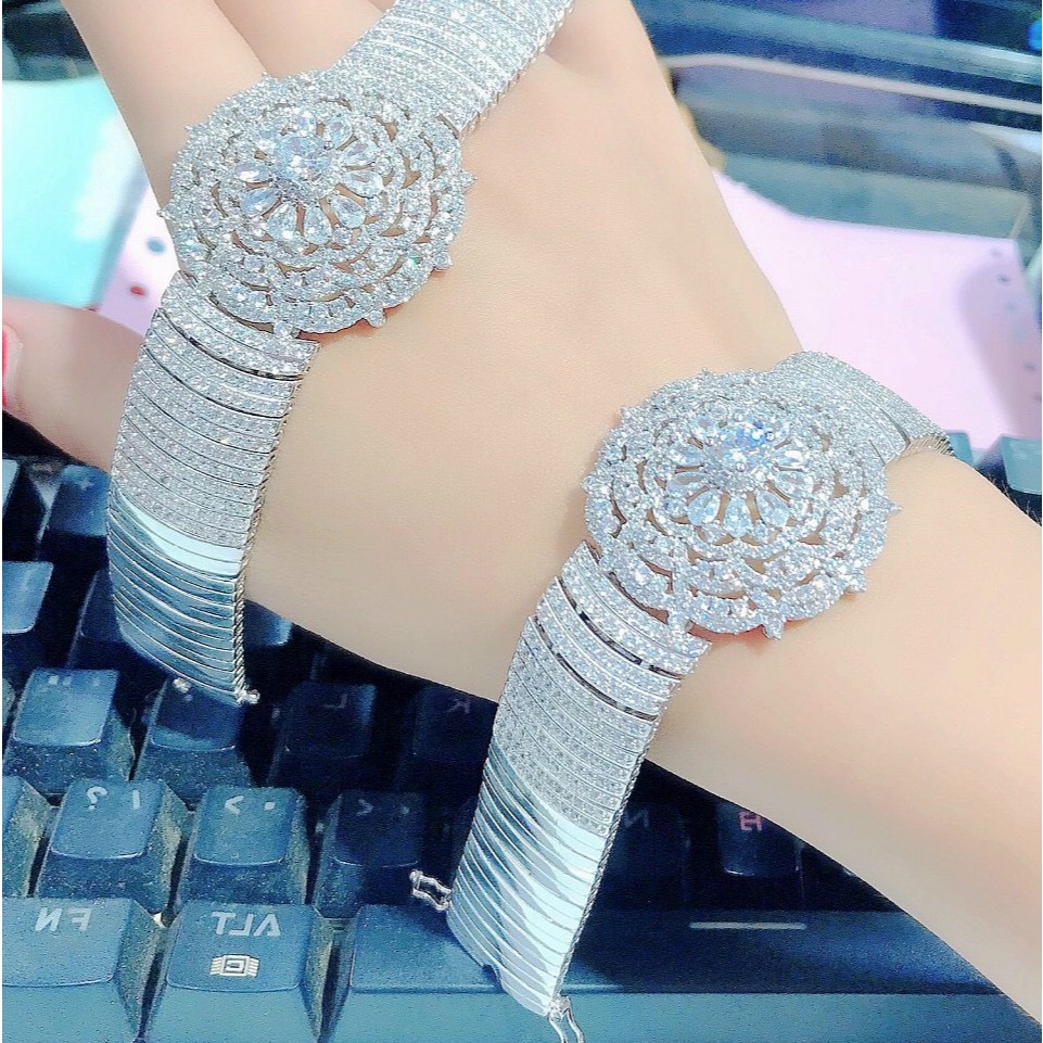 Lắc Tay Nữ Bạch Kim Đá Hoa Sang Trọng UL2070 Lắc Tay Nữ Đẹp - CAM KẾT KHÔNG ĐEN KHÔNG NGỨA - Trang Sức Nữ Đẹp Shop