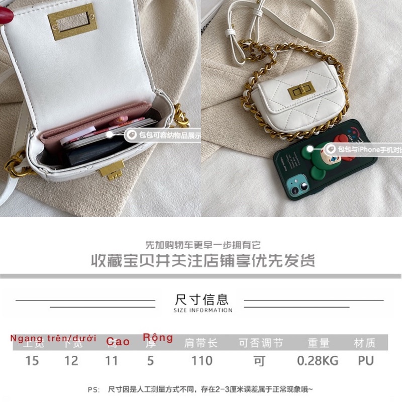 Túi xách mini đeo chéo dây xích to siêu đẹp hàng cao cấp thời trang nữ mùa hè 2022