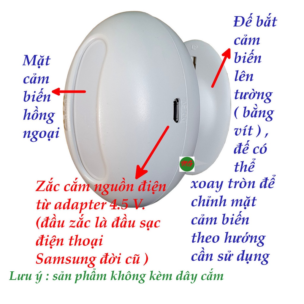 Đầu cảm ứng hồng ngoại lẻ của bộ chuông báo khách ATA AT- 216 . ( Chi tiết rời không dùng riêng được )