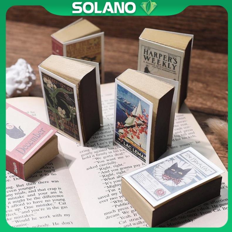 Giấy ghi chú SOLANO giấy note ghi nhớ 122 tờ 56 x 35 mm họa tiết retro cổ điển cá tính SSN-001367