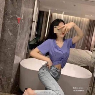 Áo crt xoắn eo cổ V - TR