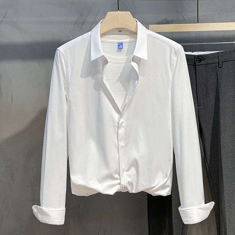 Áo Sơ Mi Nam Dài Tay Màu Xanh Lá Đậm Phong Cách Hàn Quốc Mới