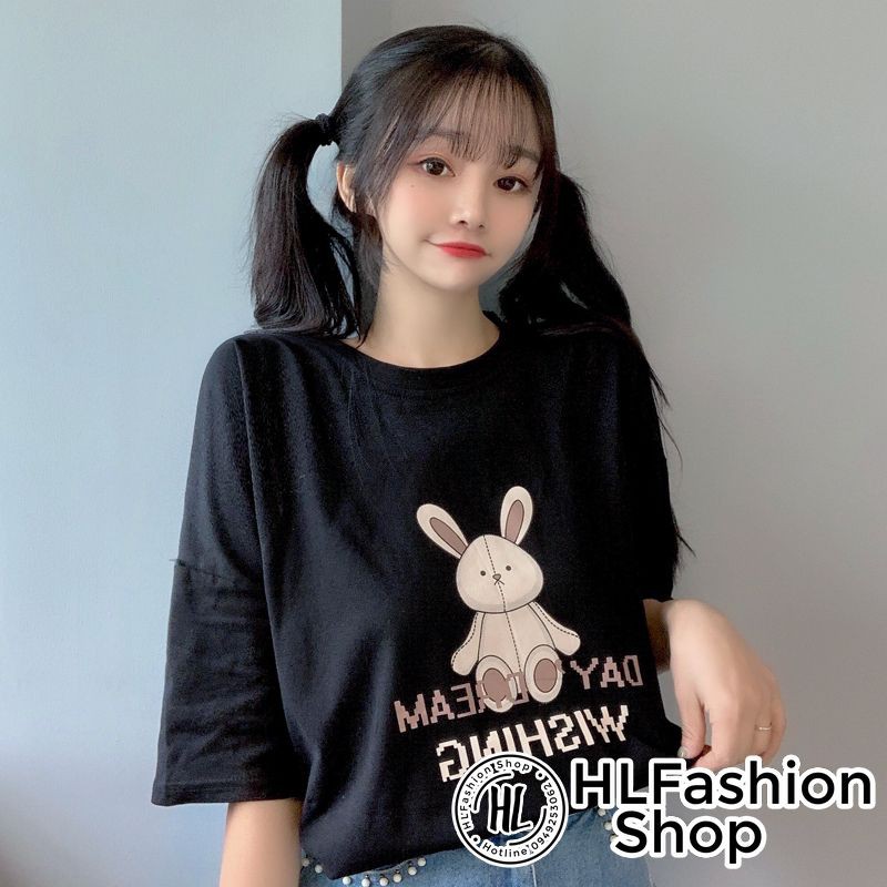 [ Mã WASTAPR giảm 10K đơn 50K] Áo croptop thun nữ Rabbit Wishing cực xinh, áo thun nữ HLFashion