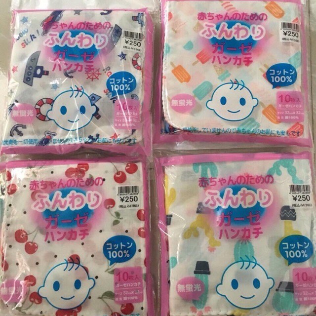 Bộ 10 khăn xô sữa xuất Nhật an toàn cho bé