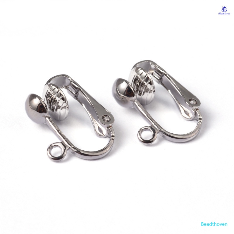 Set 10 Kẹp Sắt Làm Bông Tai Không Xỏ Lỗ 13.5mm Dài 15.5mm Dài 7mm
