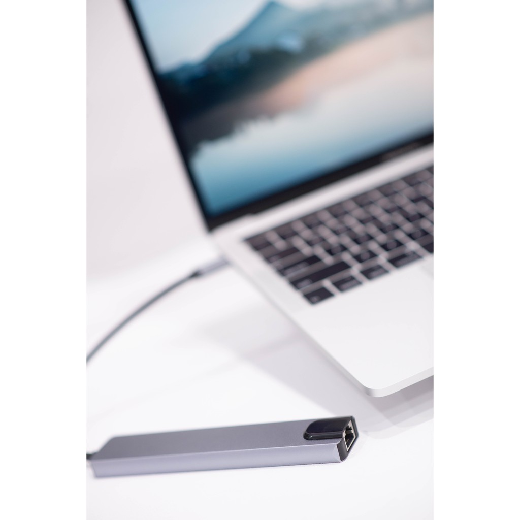 Bộ chia (HUB) USB-C 8 trong 1 vỏ nhôm nguyên khối cho Macbook - Bảo hành 12 tháng 1 đổi 1 trong 30 ngày