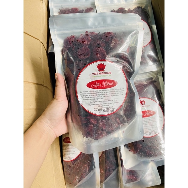 Mứt hoa Atiso đỏ (hibiscus, bụp giấm, hoa hồng) cực giòn